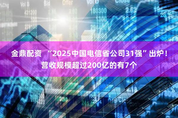 金鼎配资  “2025中国电信省公司31强”出炉！营收规模超过200亿的有7个