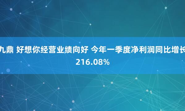 九鼎 好想你经营业绩向好 今年一季度净利润同比增长216.08%